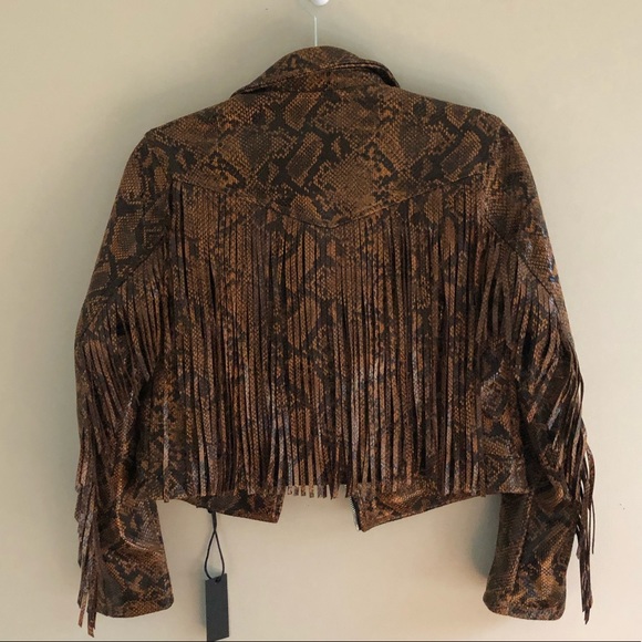 BLANK NYC animal print fringe moto jacket - Picture 13 of 15